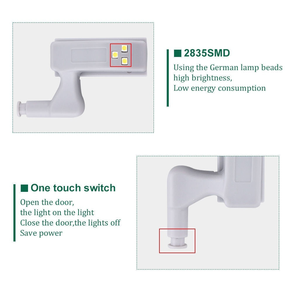 10 pcs Cabinet Hinge LEDs - Sensor Lights